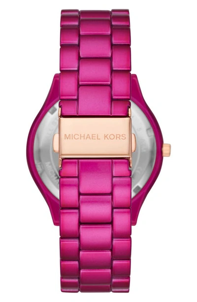 Shop Michael Kors 'slim Runway' Bracelet Watch, 42mm In Pink Sunray