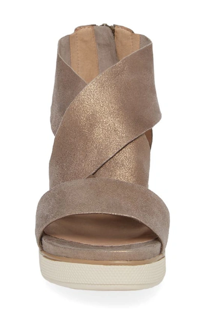 Shop Eileen Fisher Sport Platform Sandal In Gold Metallic Suede