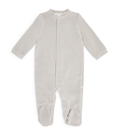 Shop Marie-chantal Velour Angel Wings All-in-one (0-12 Months) In Grey
