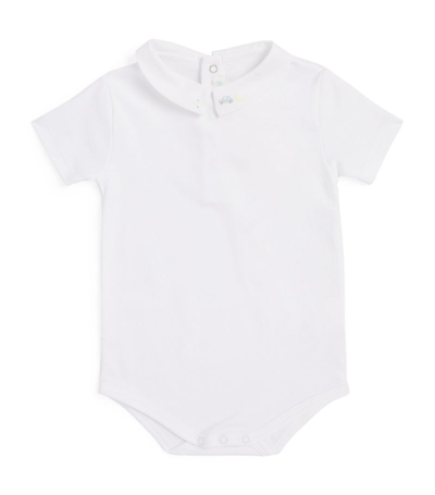 Shop Marie-chantal Car-embroidered Bodysuit (0-12 Months) In White