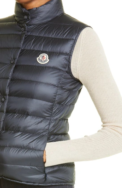Shop Moncler Liane Quilted Down Puffer Vest In 778 Navy