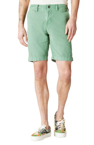 Lucky Brand Laguna Flat Front Linen & Cotton Chino Shorts In Frosty Spruce