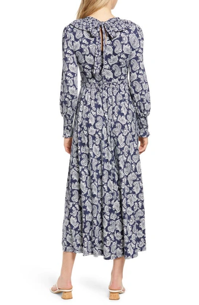 Shop Boden Floral Ruffle Jersey Maxi Dress In Navy Paisely Bloom