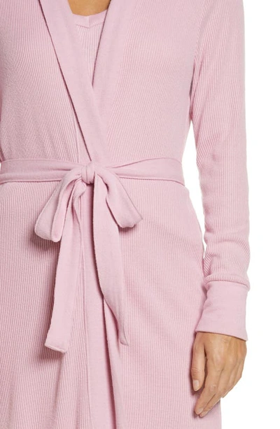 Shop Pj Salvage Peachy Rib Knit Robe In Lilac Rose