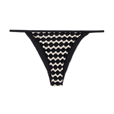 Shop Sara Cristina Sun Triangle Bikini Bottom In Ivory Black