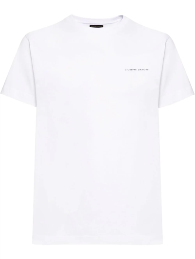 Shop Giuseppe Zanotti Spray Paint Logo T-shirt In White