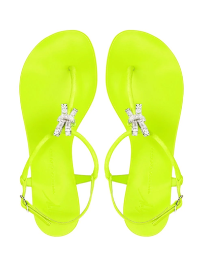 Shop Giuseppe Zanotti Clementyne Crystal-charm Sandals In Yellow