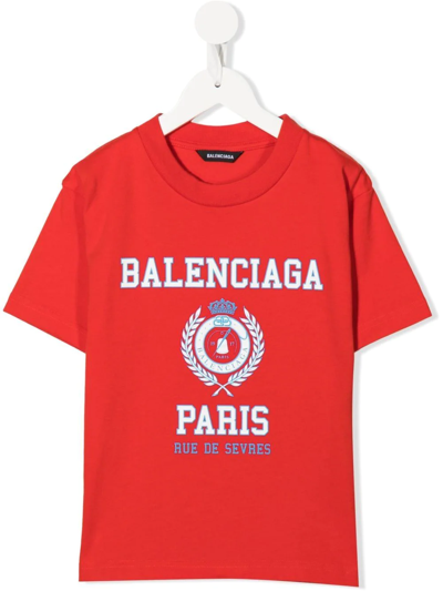 Shop Balenciaga Logo-print T-shirt In Red