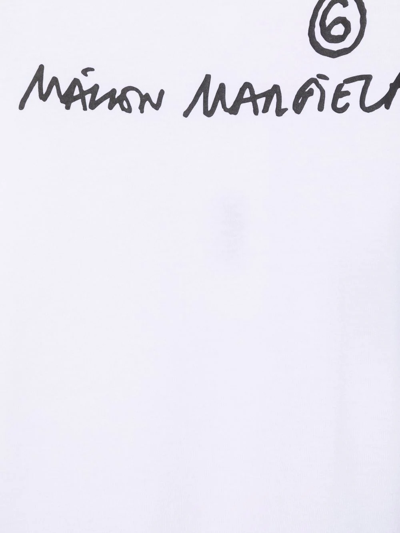 Shop Mm6 Maison Margiela Logo-print Flared T-shirt Dress In White