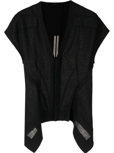 Rick Owens Naska V-neck Vest In Black