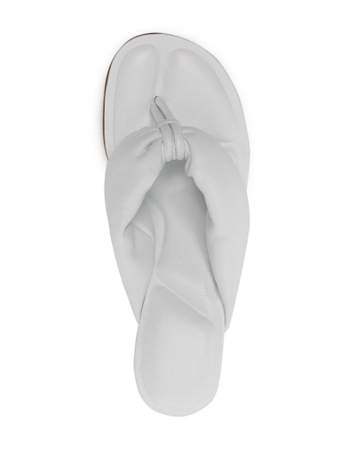 Shop Jacquemus Nocio Knotted Padded Sandals In White
