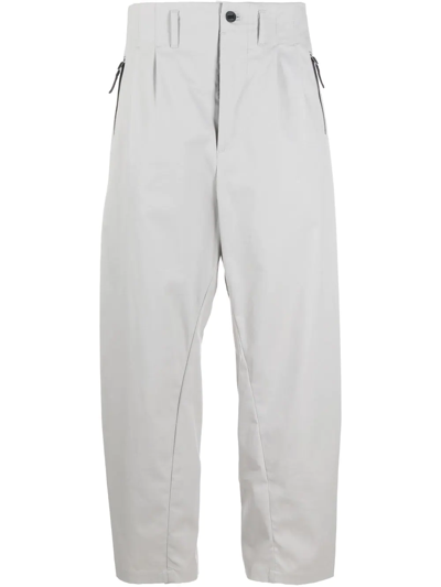 Shop Nike Pleat-detail Zip-pockets Worker Pants In Grey