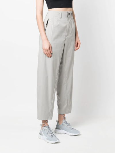 Shop Nike Pleat-detail Zip-pockets Worker Pants In Grey