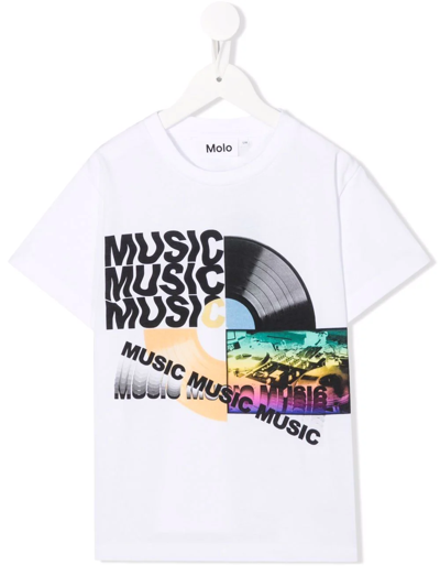 Shop Molo Graphic-print Short-sleeved T-shirt In White