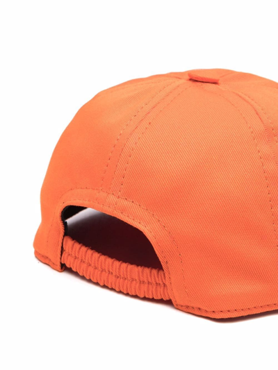 Shop Versace Medusa Stud-embellished Cap In Orange