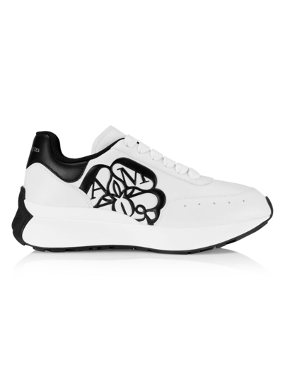 Shop Alexander Mcqueen Women's Seal Logo Low-top Runner Sneakers In White