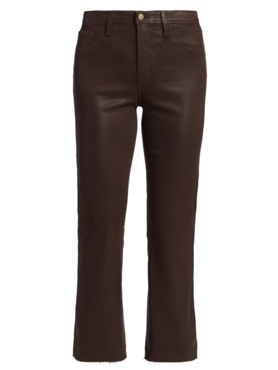 Shop L Agence Women's Kendra High-waisted Cropped Jeans In Espresso Coated