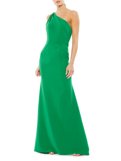 Shop Mac Duggal Women's Ieena One-shoulder Sheath Gown In Emerald
