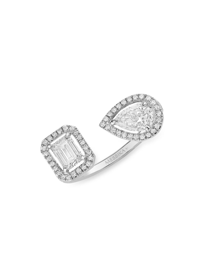 Shop Messika Women's My Twin 18k White Gold & Diamond Cuff Ring