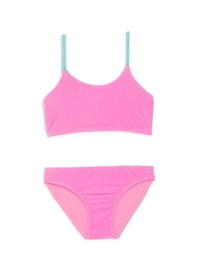 Shop Little Peixoto Little Girl's & Girl's 2-piece Karol Bikini Set In Hibiscus Peach