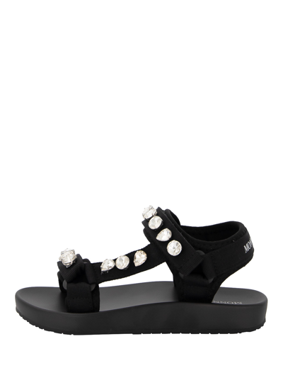 Shop Monnalisa Kids Sandals For Girls In Black