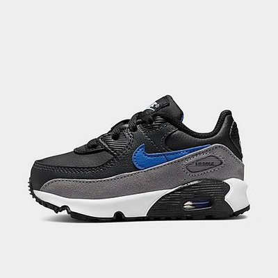 Shop Nike Kids' Toddler Air Max 90 Casual Shoes In Black/smoke Grey/anthracite/medium Blue