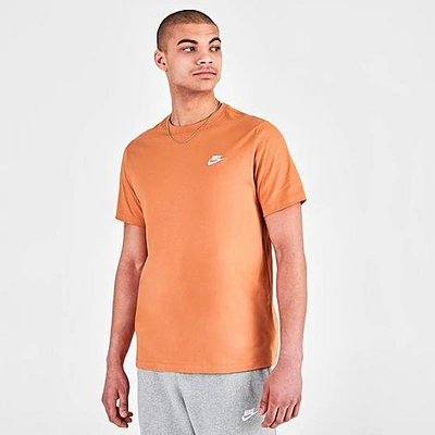 Shop Nike Sportswear Club T-shirt In Hot Curry/white