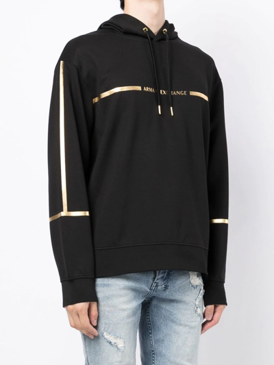 ARMANI EXCHANGE METALLIC-STRIPE HOODIE 