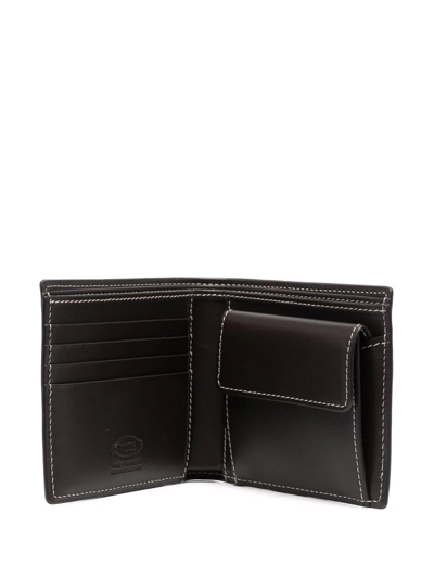 Shop Tod's Stitch-detail Leather Wallet In Brown