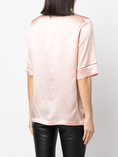 Shop Dolce & Gabbana Logo-embroidered Pyjama-style Shirt In Pink