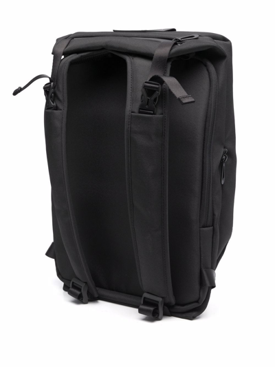 Shop Côte And Ciel Logo-patch Zip-up Backpack In Black
