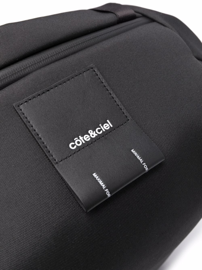 Shop Côte And Ciel Logo-patch Zip-up Backpack In Black