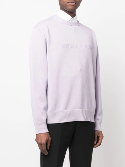 Alyx Treated Logo Crewneck Sweater Lilac Cotton Oversized Sweater With Logo - Treated Logo Crewneck Sweat In Purple