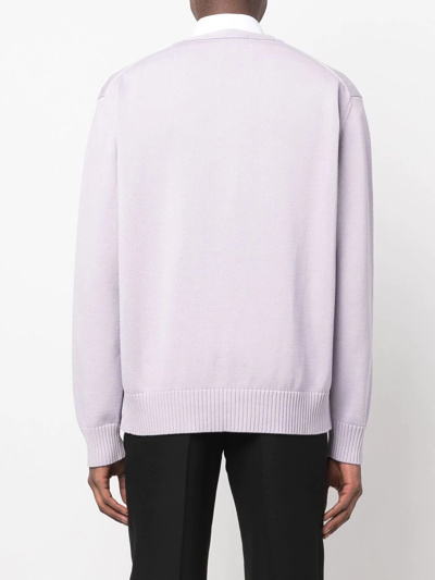 Alyx Treated Logo Crewneck Sweater Lilac Cotton Oversized Sweater With Logo - Treated Logo Crewneck Sweat In Purple
