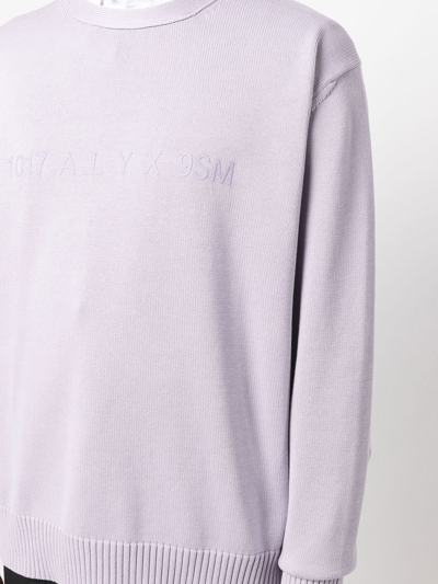 Alyx Treated Logo Crewneck Sweater Lilac Cotton Oversized Sweater With Logo - Treated Logo Crewneck Sweat In Purple