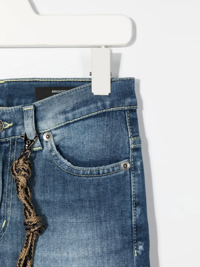 Dondup Distressed Straight-leg Jeans In Blue