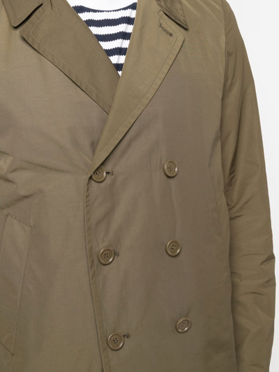 Shop Paltò Double-breasted Cotton Jacket In Green
