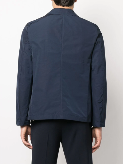 Shop Paltò Double-breasted Cotton Jacket In Blue