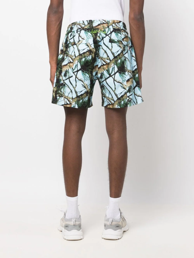 Shop Just Don Wood-print Bermuda Shorts In Blue