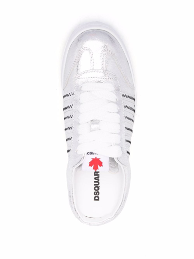 Shop Dsquared2 Metallic-effect Slip-on Sneakers In Grey