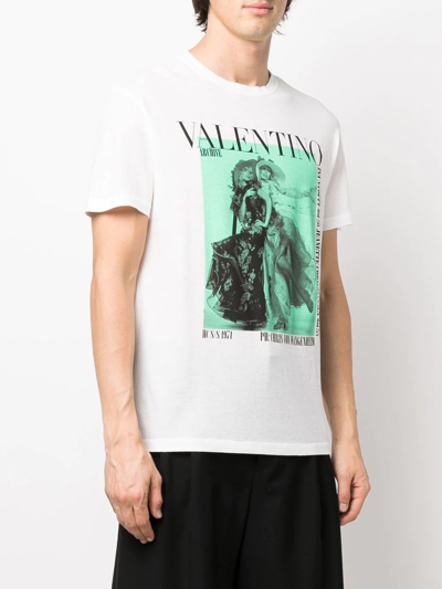 Shop Valentino Archive 1971 Cotton T-shirt In White