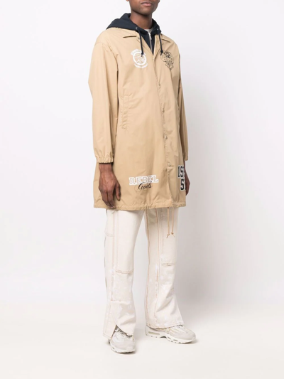 Shop Undercoverism Multiple-patch Hooded Parka In Neutrals