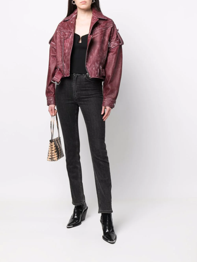 Manokhi Oversized-fit Biker Jacket In Red