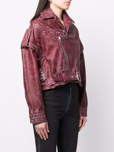 Manokhi Oversized-fit Biker Jacket In Red