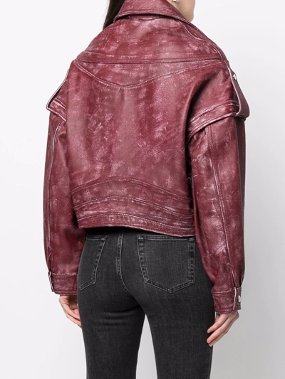 Manokhi Oversized-fit Biker Jacket In Red