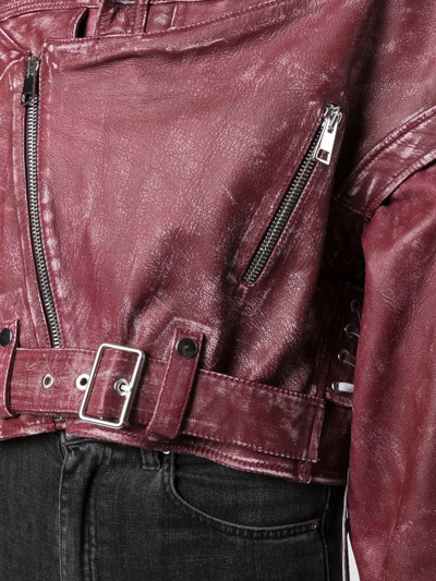 Manokhi Oversized-fit Biker Jacket In Red