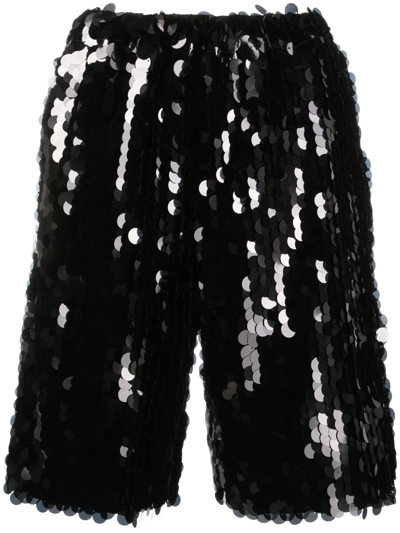 Comme Des Garcons Sequin embellished Knee Length Shorts In Black ModeSens