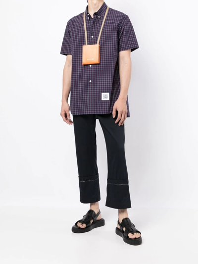 Shop Fumito Ganryu Rear-pleat Short-sleeve Shirt In Blue