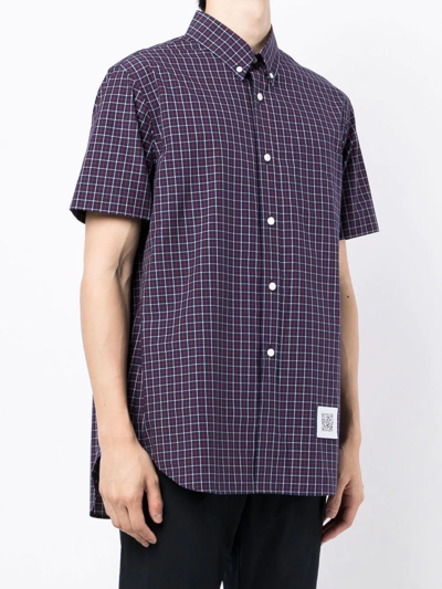 Shop Fumito Ganryu Rear-pleat Short-sleeve Shirt In Blue