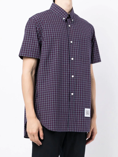 Fumito Ganryu Rear-pleat Short-sleeve Shirt In Blue